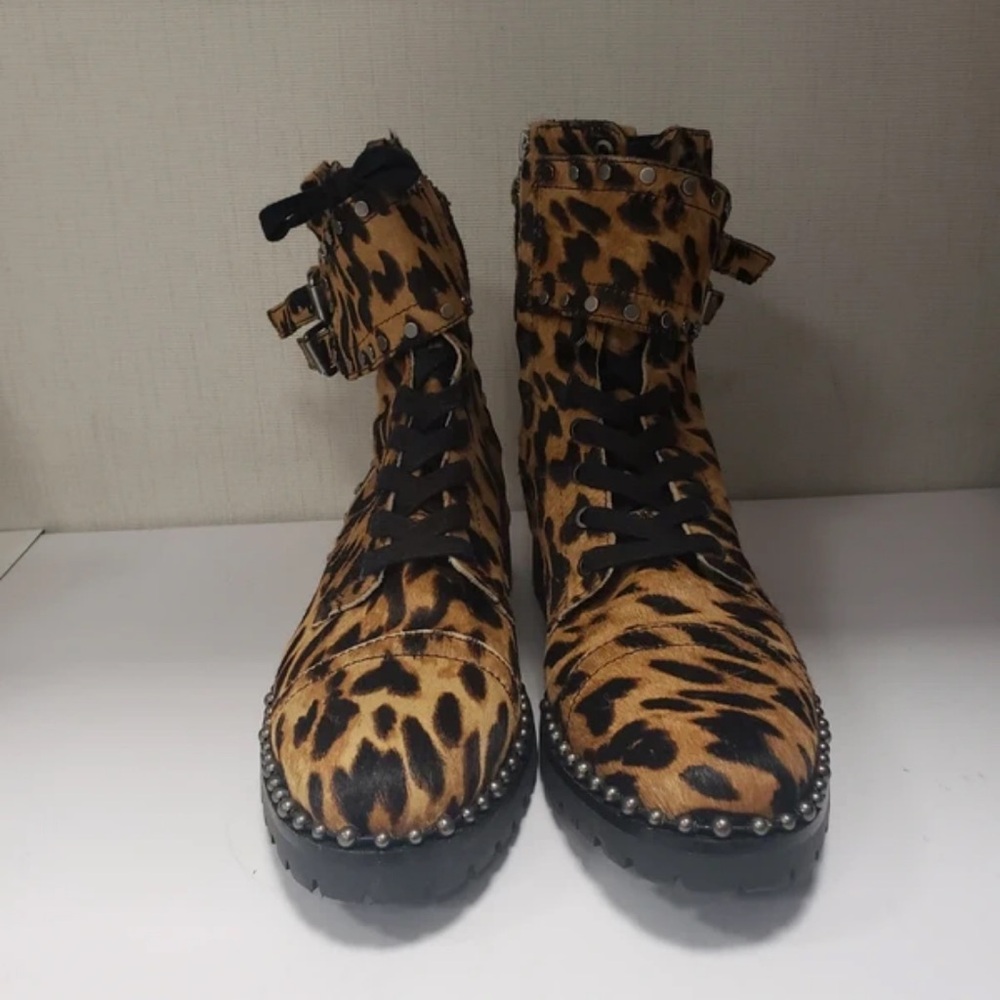 Sam Edelman Animal Print Combat Boots